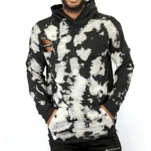 West Oversized Bleached Hoodie - Black